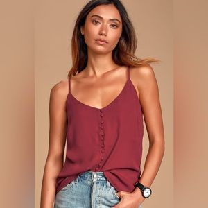 Lulu’s Must Be Love Burgundy Cami